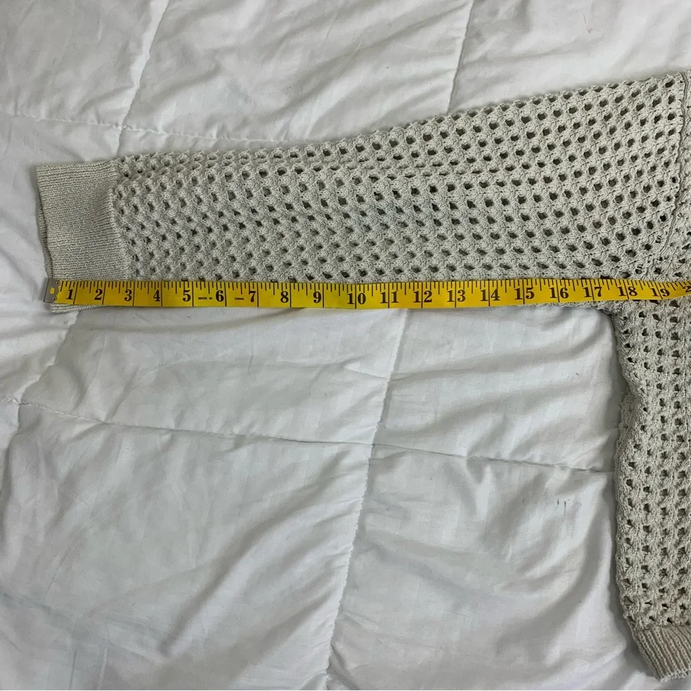 H&M Beige Button-Up Open Knit Cardigan Size US M - Picture 10 of 12